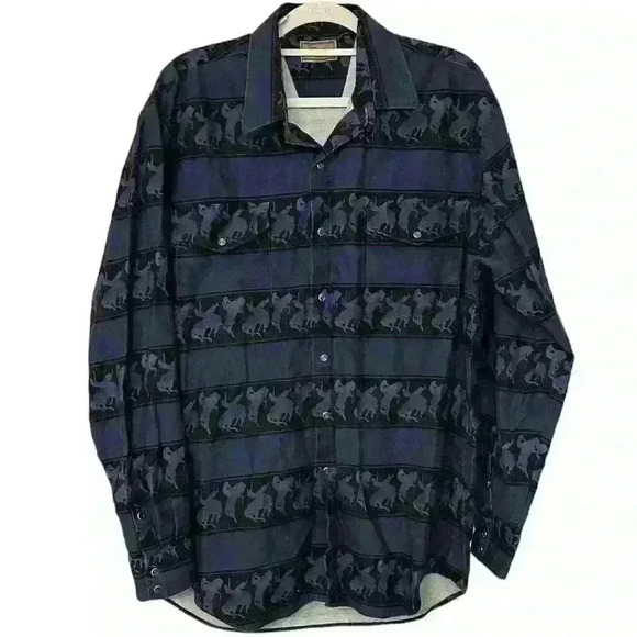 VINTAGE 80s/90s Roper Button Down - Bucking Horse - Picture 1 of 9